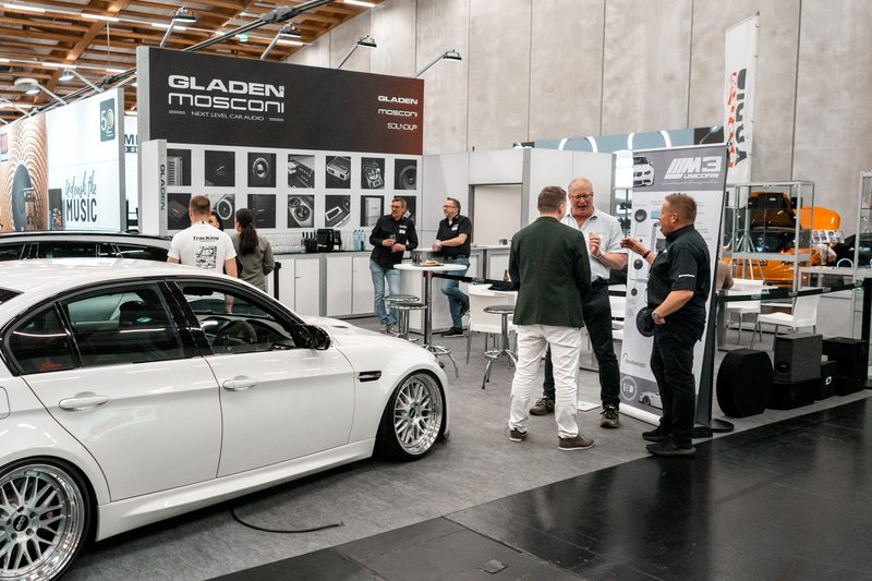 Shared GLADEN, MOSCONI and SOUNDUP booth at Car Media World 2026